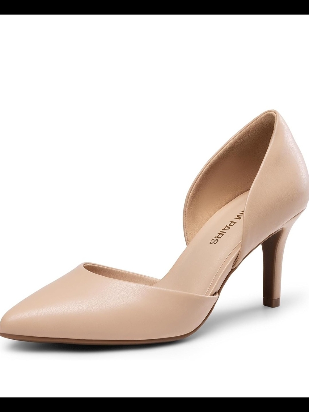 Dream Pairs Nude D'Orsay Pointed-Toe Pump